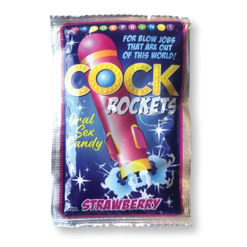 Caramelo para Sexo Oral Cock Rockets Sabor Fresa