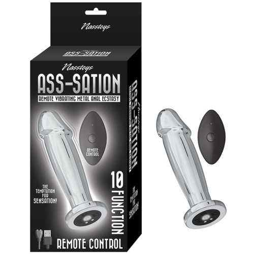 Nasstoys Plug Anal Vibrante de Metal Ecstasy Plata con Control Remoto