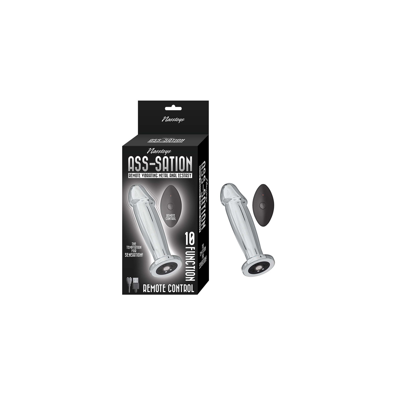 Nasstoys Ass-Sation Remote Vibrating Metal Anal Ecstasy Silver