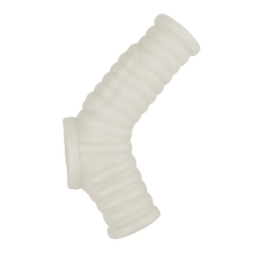 Mejorador de Pene con Vibración y Textura Ribeteada Nasstoys Power Sleeve Blanco