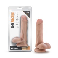 Dildo Dr. Skin Dr. Jeffrey de 6.5 Pulgadas con Testículos Beige - Placer Realista