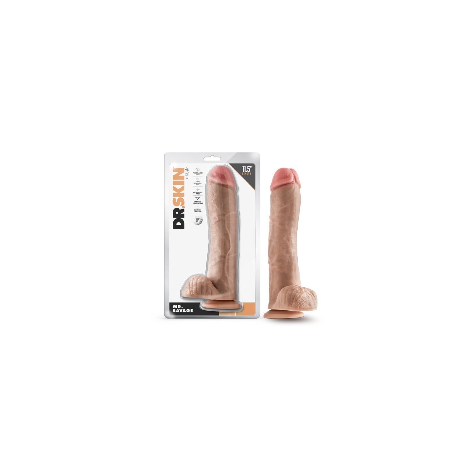 Dildo Dr. Skin Mr. Savage de 11.5" con Testículos