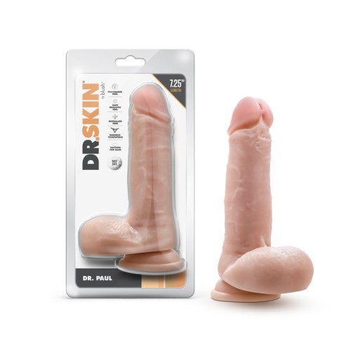 Dr. Skin Dr. Paul 7.25 in. Dildo with Balls Beige - Realistic Dildo