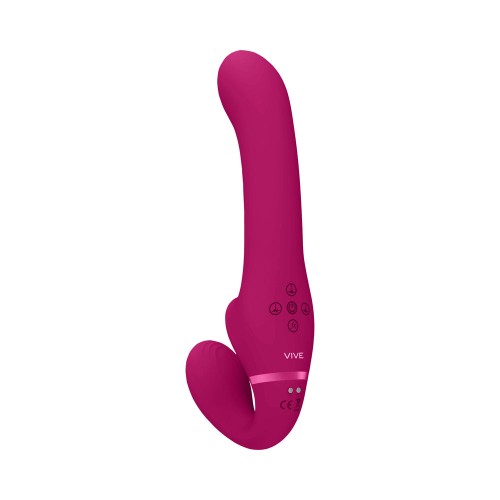 VIVE AI Dual Vibrating Strapless Strap-On - Pink