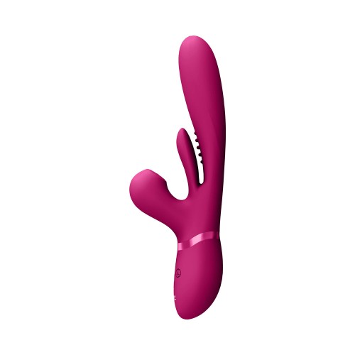 VIVE KURA Rechargeable G-Spot Vibrator Flapping Tongue Pink