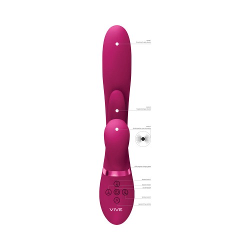 VIVE KURA Rechargeable G-Spot Vibrator Flapping Tongue Pink