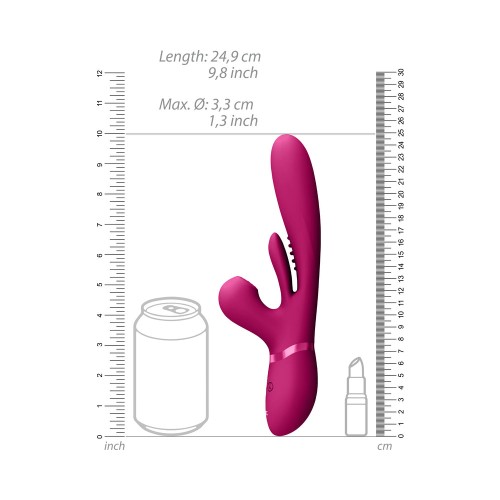 VIVE KURA Rechargeable G-Spot Vibrator Flapping Tongue Pink