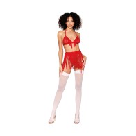 Dreamgirl Chainette Fringe Set Ruby O/S