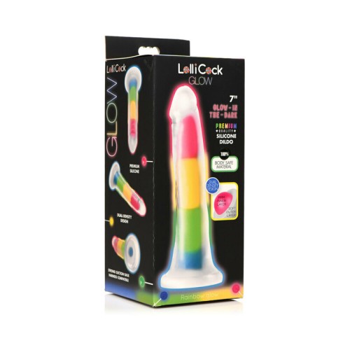 Lollicock Silicone Dildo 7 in Rainbow Glow - Fun and Fantasy