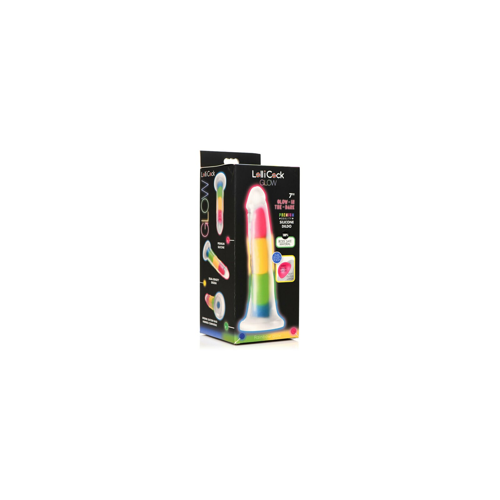 Lollicock Silicone Dildo 7 in Rainbow Glow - Fun and Fantasy