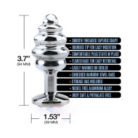 Nixie Large Ribbed Metal Butt Plug