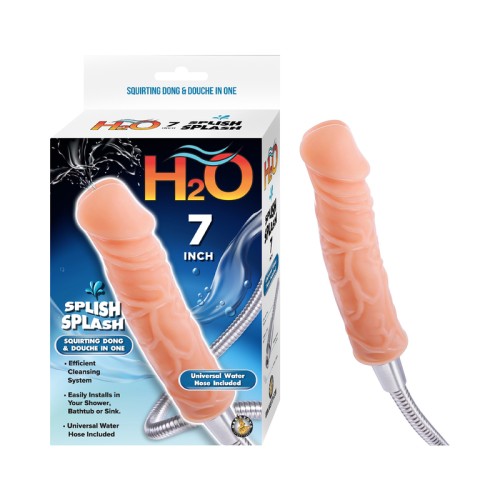 H2O Splish Splash Dildo y Douche de 7 pulgadas Beige