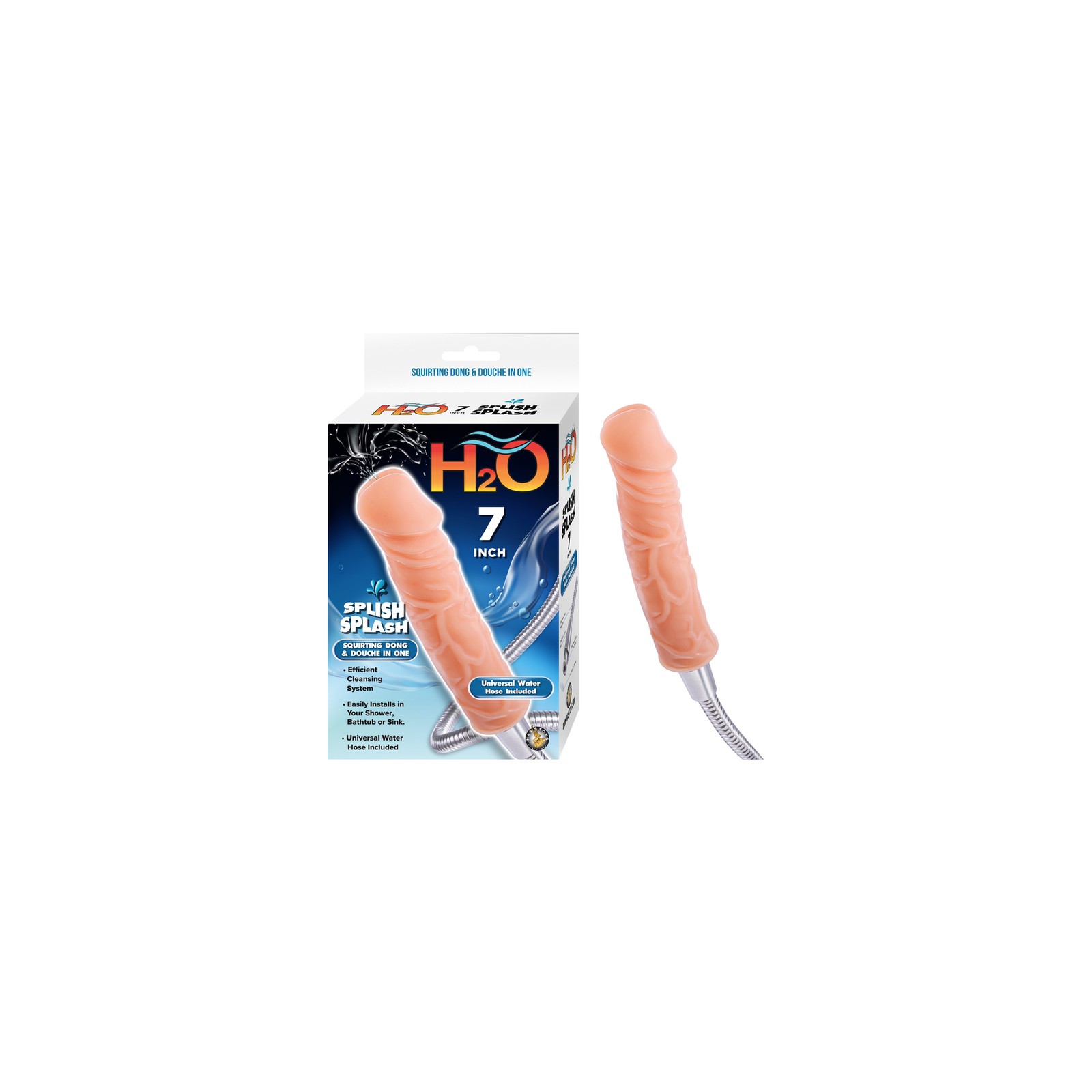 H2O Splish Splash Dildo y Douche de 7 pulgadas Beige