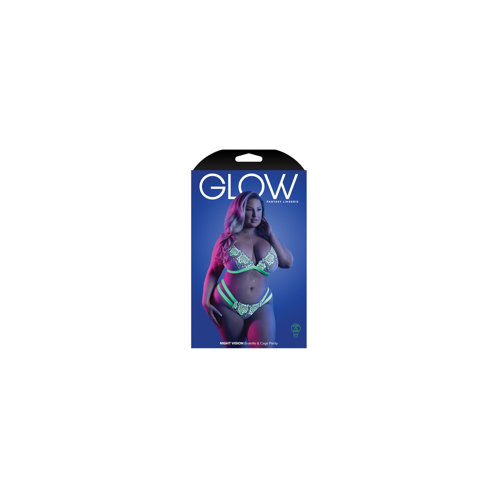 Fantasy Lingerie Night Vision Bralette Panty Set - Glow-in-the-Dark