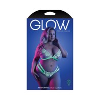 Fantasy Lingerie Night Vision Bralette Panty Set - Glow-in-the-Dark