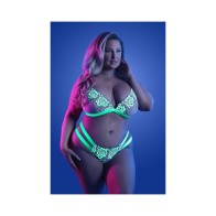 Fantasy Lingerie Night Vision Bralette Panty Set - Glow-in-the-Dark