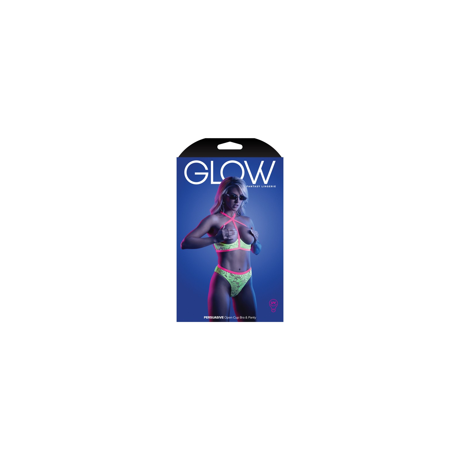 Glow Open Cup Cage Bra & Panty - Neon Green