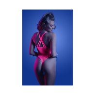 Fantasy Lingerie Neon Pink Teddy for Flirty Nights