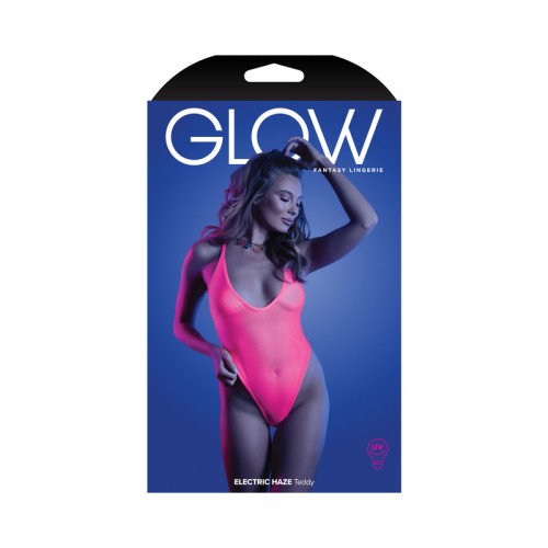 Fantasy Lingerie Glow Electric Haze Teddy Neon Pink