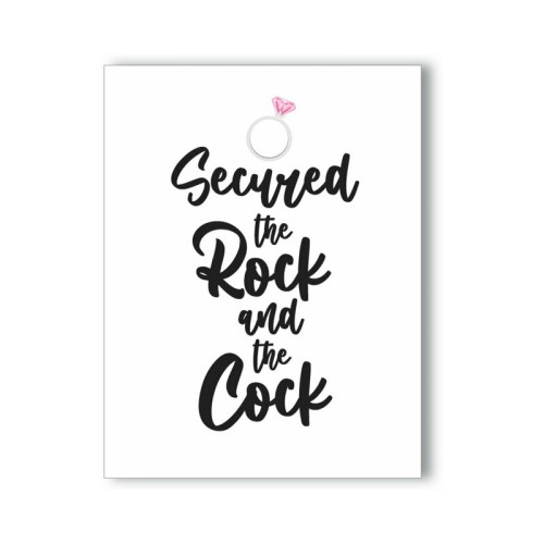 Secured the Rock and the Cock Naughty Card - Perfect for Bachelorette Parties