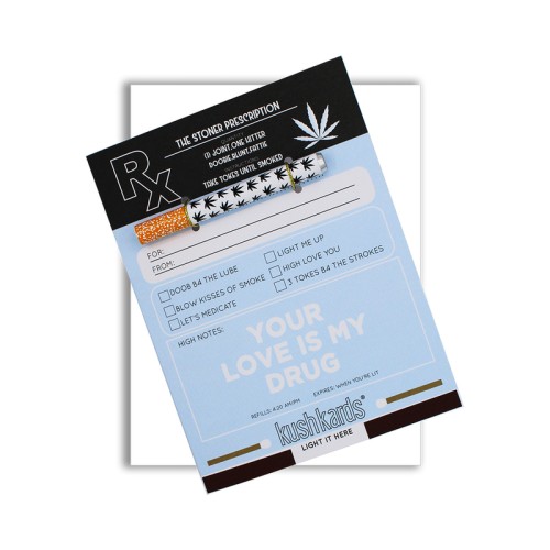 Tarjeta Prescripción Stoner con Pipa para Amantes del Cannabis