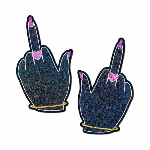 Glitter Fuck You Middle Finger Pasties - Fun Fashion