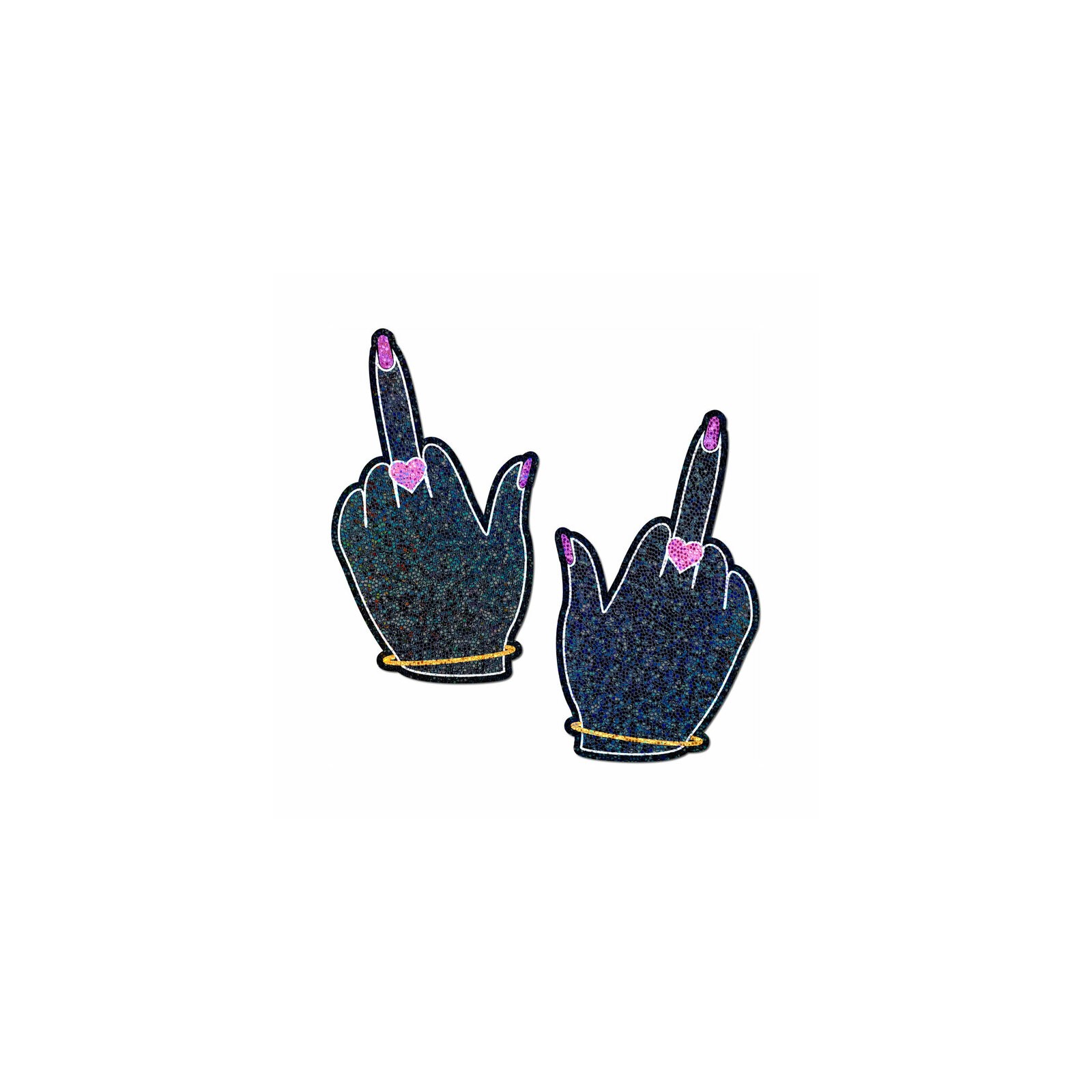 Glitter Fuck You Middle Finger Pasties - Fun Fashion