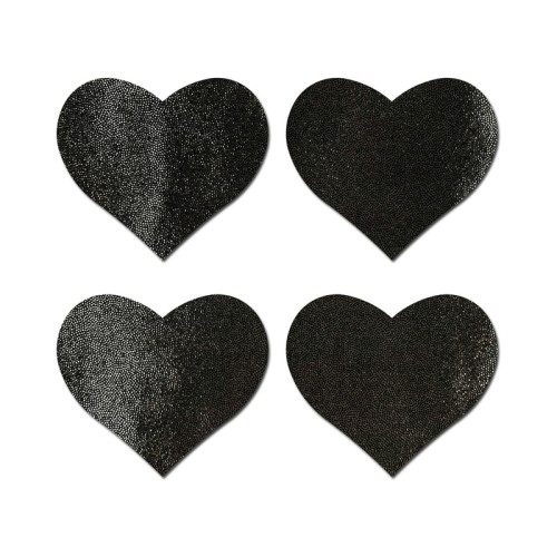 Pastease Petites Corazones Líquidos Pasties Negros 2-Pack