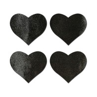 Pastease Petites Liquid Hearts Pasties Black 2-Pack