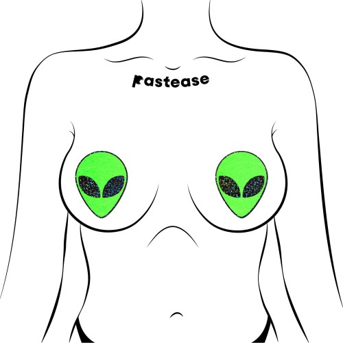 Pasties Alienígenas que Brillan en la Oscuridad Verde - Audaces y Juguetones