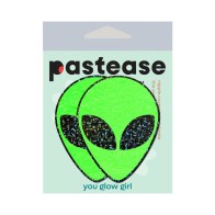 Glow-in-the-Dark Glitter Alien Pasties Green - Bold and Playful