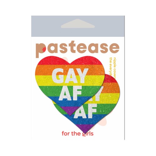 Pastease Glitter 'Gay AF' Heart Nipple Pasties for Daring Styles