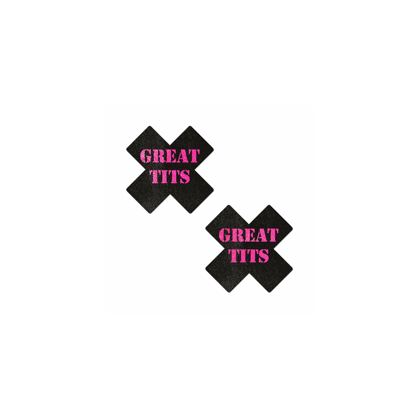 Pastease 'Great Tits' Cross Nipple Pasties Black/Pink