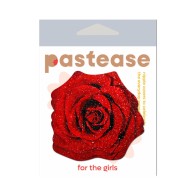 Pastease Glitter Blooming Rose Pasties Red - Alluring Nipple Covers