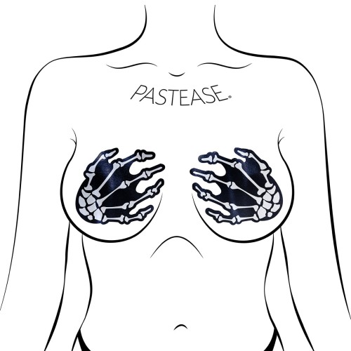 Pastease Skeleton Hands Pasties Black