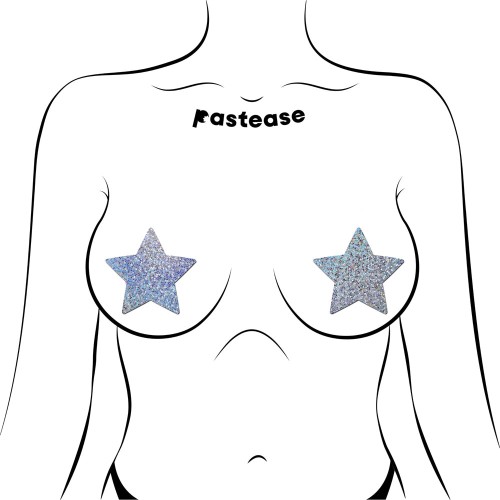 Pastease Glitter Star Nipple Pasties Silver