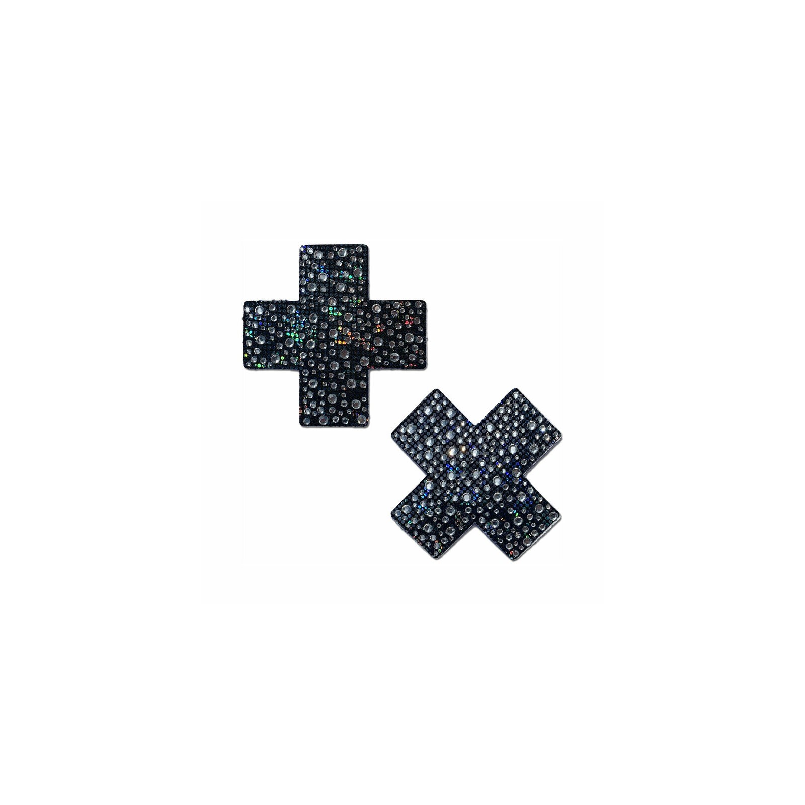 Pastease Crystal Black Cross Nipple Pasties