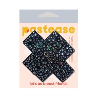 Pastease Crystal Black Cross Nipple Pasties