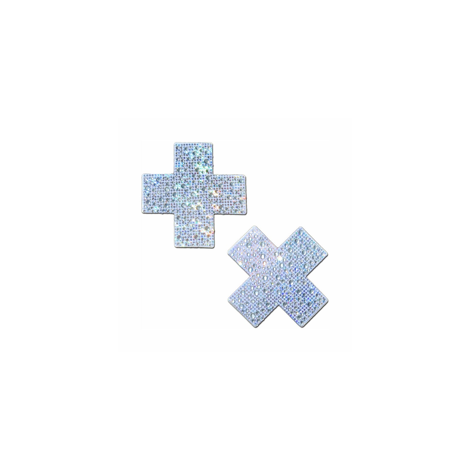 Pastease Crystal Sparkling Cross Pasties Silver