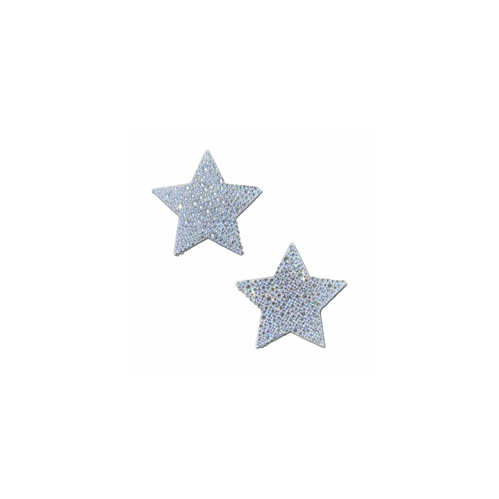 Pastease Crystal Silver Star Nipple Pasties