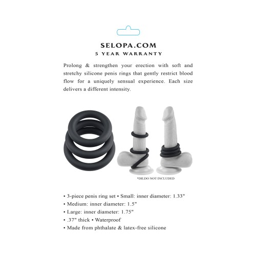 Selopa 3 Ring Circus Cock Ring Set - Enhance Pleasure