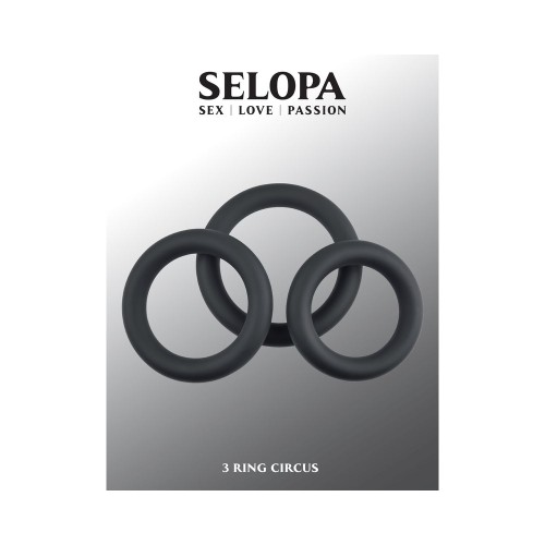 Selopa 3 Ring Circus Cock Ring Set - Enhance Pleasure