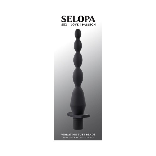 Selopa Perlas Vibrantes para el Trasero Silicona Recargable Negra