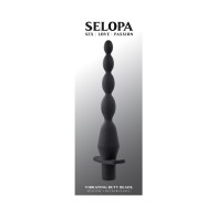 Selopa Vibrating Butt Beads Rechargeable Silicone Black