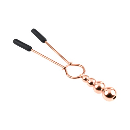 Selopa Beaded Nipple Clamps - Stainless Steel Rose Gold