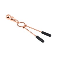 Selopa Beaded Nipple Clamps - Stainless Steel Rose Gold