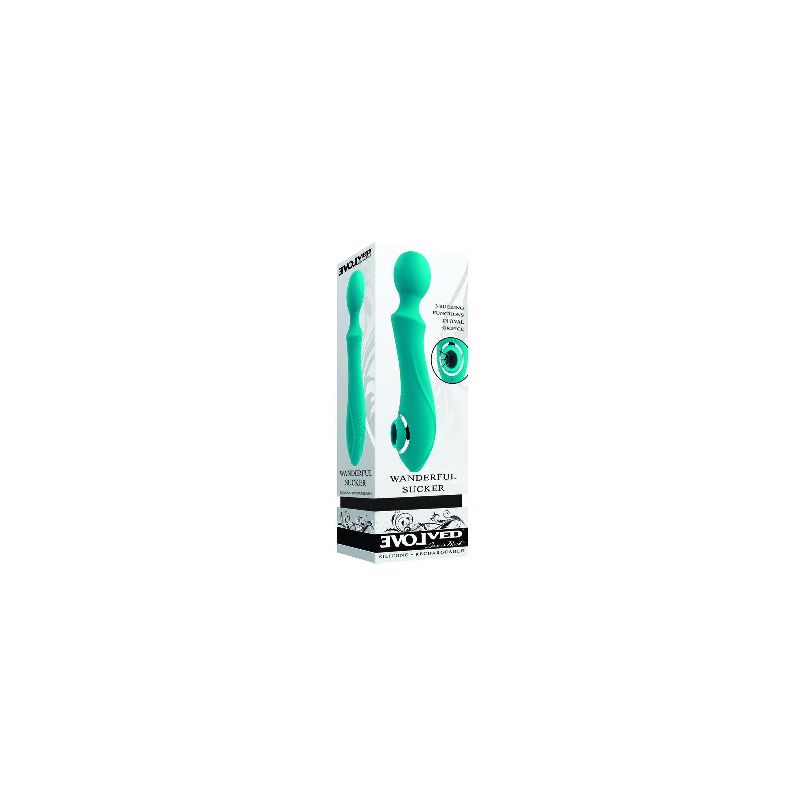 Evolved Wanderful Sucker Rechargeable Wand - Dual Function Pleasure