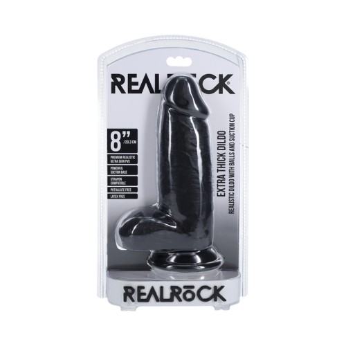 Dildo Extra Grueso de 8 Pulgadas con Testículos RealRock para Placer Supremo