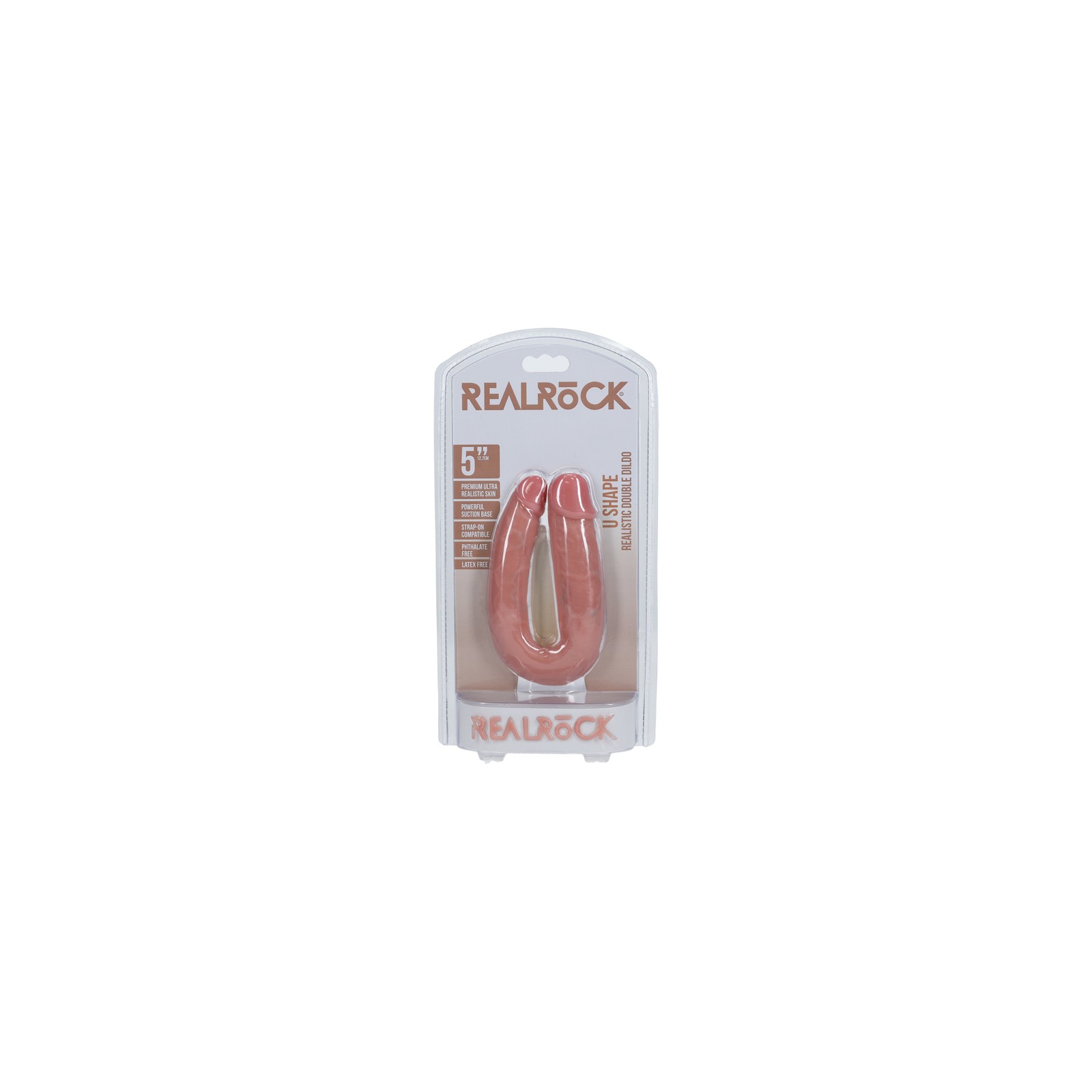 RealRock U-Shaped Double Dildo 5 in Beige