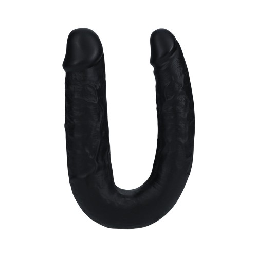 Dildo Doble en U RealRock de 7 Pulgadas Negro